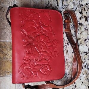 Patricia Nash Red Tooled Crossbody